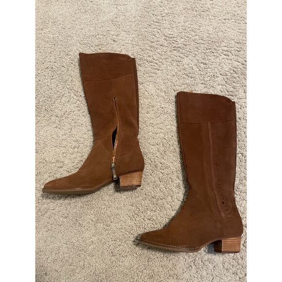 faux suede western style riding boots - Picture 2 of 4